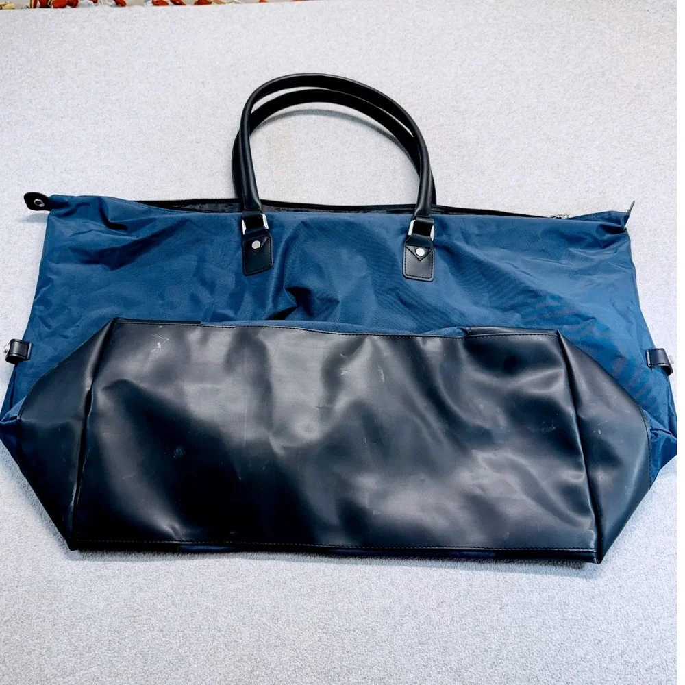 Walt Disney World 1971 Packable Weekender Duffel Travel Bag Blue Mickey Tote NWT